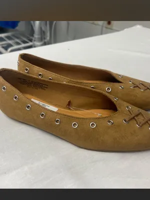 Time and Tru Tan Suede Loafers‎ with Metal Eyelets thumbnail 2
