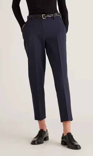 NWT Quince Navy Business Casual Italian Wool Slim Leg Ankle Pants Size 6 thumbnail 1