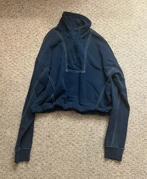 Navy Blue Quarter Zip Sweatshirt thumbnail 1