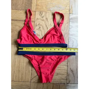Rye $205 Zesty Grosgrain-trimmed Triangle Bikini, Red/Blue, XS, EUC, Worn Once thumbnail 3