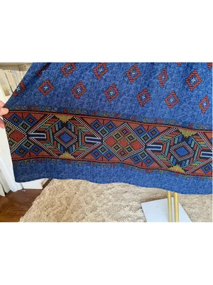Monteau Geometric Border Mini Dress Boho Festival Southwestern Artisan Desert M thumbnail 4