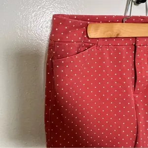 Old Navy Women's Size 6 Pixie High Rise Ankle Pant Gooseberry Red Pink Polka Dot thumbnail 7