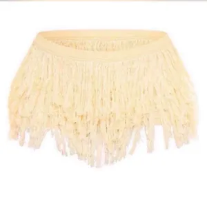 Pretty Little Thing Butter Yellow Fringe Knit Shorts thumbnail 6