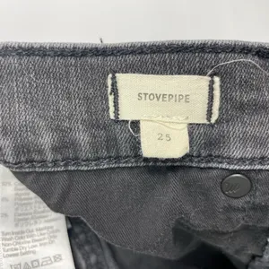 Madewell Washed Gray Stovepipe Raw Hem Cropped‎ Jeans thumbnail 7