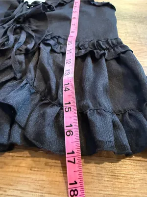 House of Harlow 1960 Black Ruffled Tie-Front Coquette Camisole S thumbnail 7