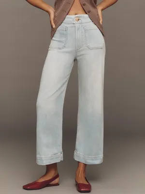 Anthropologie blue Maeve Colette cropped wide leg jeans thumbnail 2