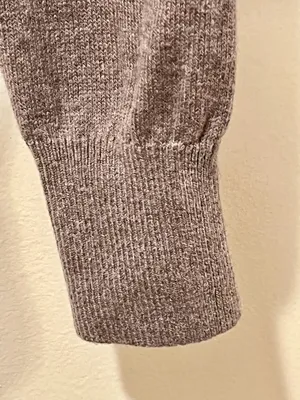 Shore Cotton Cashmere Light Brown Ribbed Mock Neck Knit Sweater - Size Medium thumbnail 4