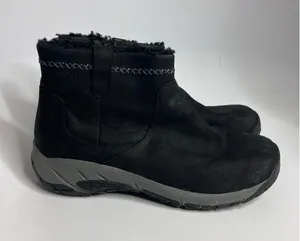 Merrell Ankle Boots Womens 8.5 Black Good Faux Fur Lined Leather J003616 thumbnail 1