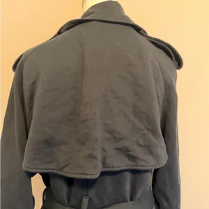 NWT SKIMS boyfriend fleece oversized trench coat size small in Onyx thumbnail 10