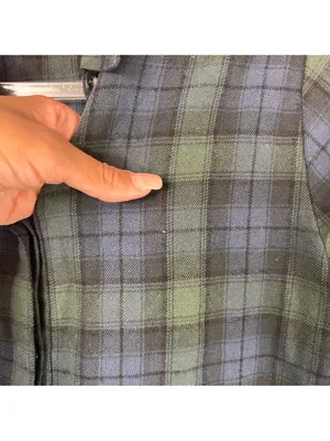 Madewell Navy and Green Plaid Flannel Mini Shirt Dress thumbnail 13