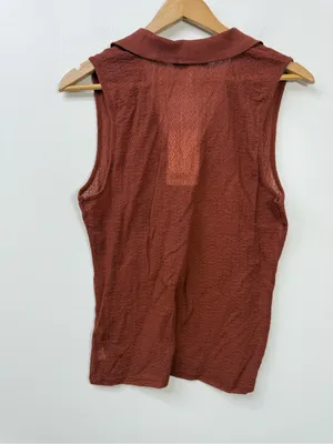 FRAME Women’s Mesh Lace Sleeveless Polo size L thumbnail 4