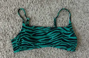 Target Bikini Top Xhilaration Green Zebra thumbnail 1