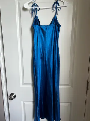 Hello Molly Midi Dress Satin Blue thumbnail 4