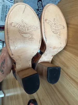 Awesome New FREEBIRD by Steven Lotus Stud Gladiator Heels - Cognac - Sz 8 thumbnail 9
