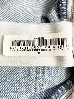 Quince Luna Stretch Relaxed Straight Jeans Sz 30 Cool Blue Mid Rise 28” Inseam thumbnail 11