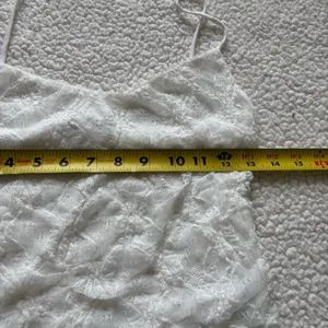 Pull&Bear Pacific Republic White Lace Trim Top Medium Coquette Clean girl Y2K thumbnail 7