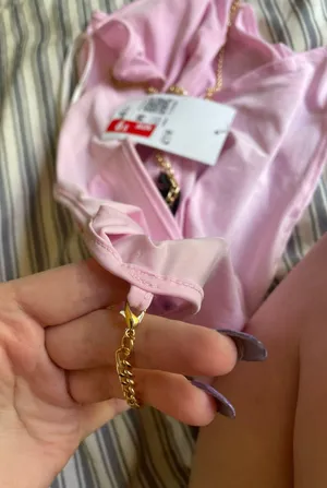 pink gold chain bodysuit thumbnail 5