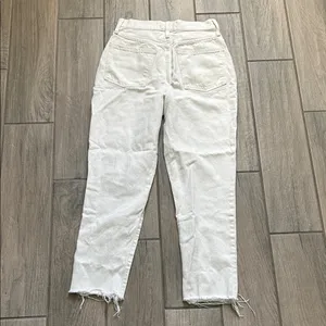 Madewell the mom Jean Cream Straight Leg Women's Jeans thumbnail 6