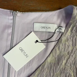 NWT Greylin Cali Jacquard Silk Blend Puff Sleeve Mini Dress Lavender L🧡🎀 thumbnail 13