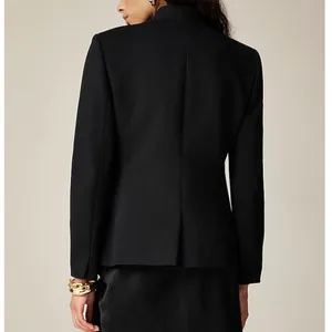 J Crew Stretch Twill Slim Fit Open Front Going Out Blazer CC274 Black Size 2 thumbnail 2