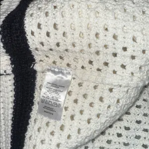 NWT Ann Taylor Factory Black and White Open Knit Cardigan White Black XL thumbnail 7