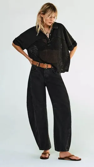 Free people Good Luck Mid-Rise Barrel Jeans thumbnail 1