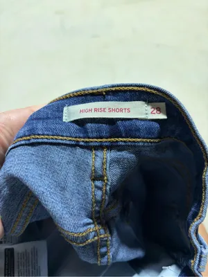 Levi’s high rise Blue Distressed Denim Shorts 28 thumbnail 10