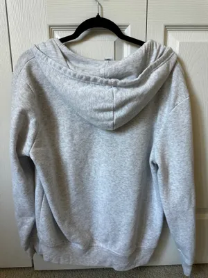 Grey Quarter Zip Hoodie Gray Size M thumbnail 2