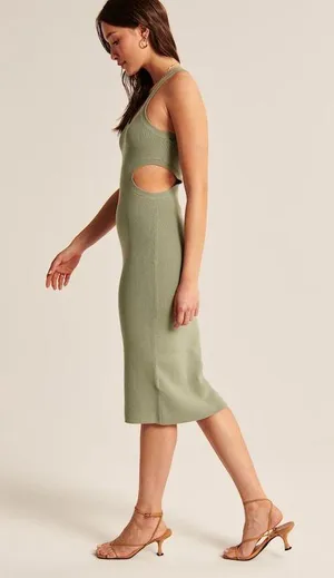 Abercrombie Cut Out Bodycon Midi Dress thumbnail 4