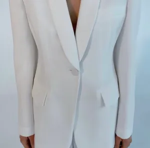 ZARA blazer white waisted tailored tuxado suit jacket thumbnail 4