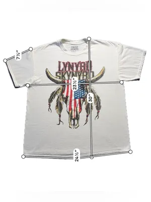 Lynyrd Skynyrd Americana Steer Skull T-Shirt 1X Oversized White Graphic Tee thumbnail 4