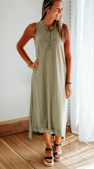 Anthropologie Saturday Sunday sleeveless midi dress size XS thumbnail 1