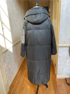 Mango Basics Long Hooded Puffer Coat Olive Green Sherpa Lined Quilted Jacket M thumbnail 6