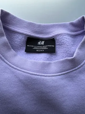 H&M light purple unisex relaxed fit crewneck thumbnail 4