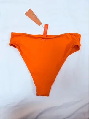 SKIMS Signature Swim Mid Waist Bikini Bottom Tangerine Orange Size M NWT thumbnail 4