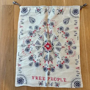 Free People Drawstring Bag Blue Red Cream thumbnail 3