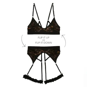 Revolve Free People We Are Hah Black Guard Her‎ Lace Bra Large thumbnail 4