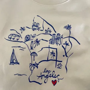 CLEOBELLA Los Angeles California Sweatshirt‎ Pullover Graphic Map Hearts L.A. XL thumbnail 9