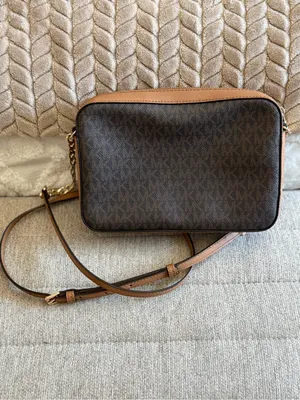 Michael Kors Brown and Tan Signature Crossbody thumbnail 2