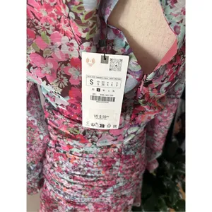 Zara floral dress size small long sleeve thumbnail 5