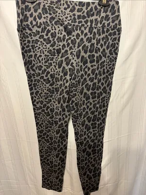 Cato Gray and Black Leopard Print Leggings thumbnail 3