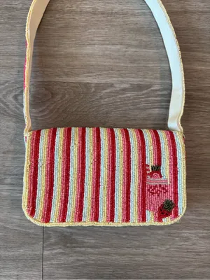 MADE IN INDIA Viral Multi Fruit Patch Beaded Shoulder Bag, NWOT Multiple thumbnail 4