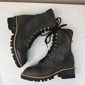 Free People X Jeffrey Campbell Lucca Lace Up Stompy Lugg Sole Boots Sz 6 thumbnail 10