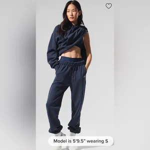 Alo Yoga NWT Accolade High Waist Jogger Sweatpants Navy Blue Size L thumbnail 6
