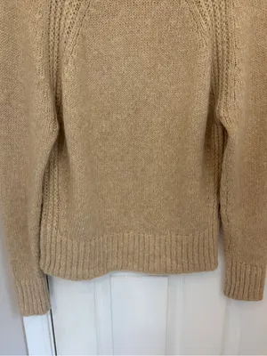 Ann Taylor Wool Blend Mockneck Sweater in Camel thumbnail 8