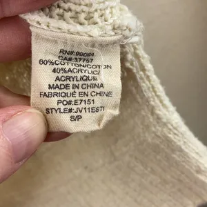 *Billabong Cream Colored Open Knit Hi Low Coastal 3/4 Sleeve Size S SweaterA115 thumbnail 3