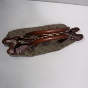 Vintage Dooney & Bourke Y2K Old Money Classic Leather Canvas Satchel Bag‎ Purse thumbnail 6