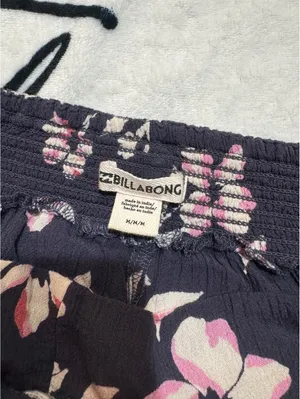 Billabong Black Floral Adventure Spirit Pull-On Wide-Leg Pants Size M thumbnail 6
