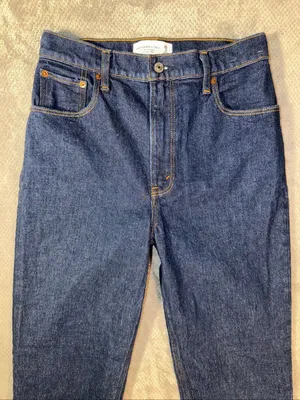 Abercrombie & Fitch 90s Straight Ultra High Rise Jeans Size 26/2R Dark Wash NEW thumbnail 3
