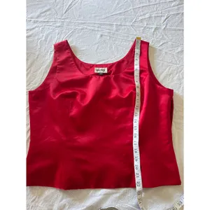 Kasper Red Sleeveless Blouse Women’s Size 18 Plus Tank Top Lined Side Zip thumbnail 4